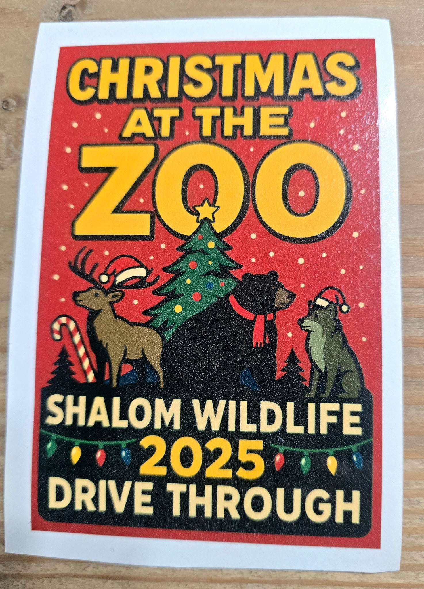 🎄 Shalom Wildlife Holiday Drive-Through Stickers