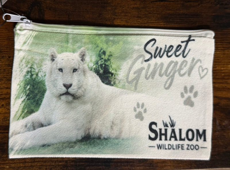 Sweet Ginger Zipper Pencil Pouch 🐯🤍