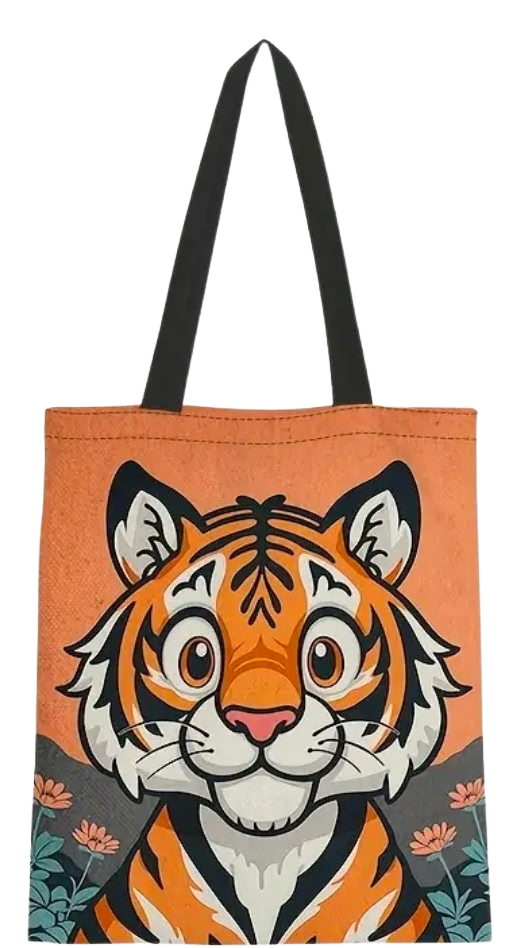 Tiger Face Reusable Tote Bag – Shalom Wildlife Zoo