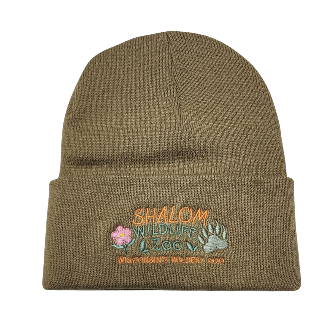 Shalom Wildlife Embroidered Beanie Flower Logo