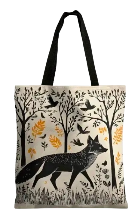 Woodland Fox Tote Bag – Nature-Inspired Wildlife Reusable Bag