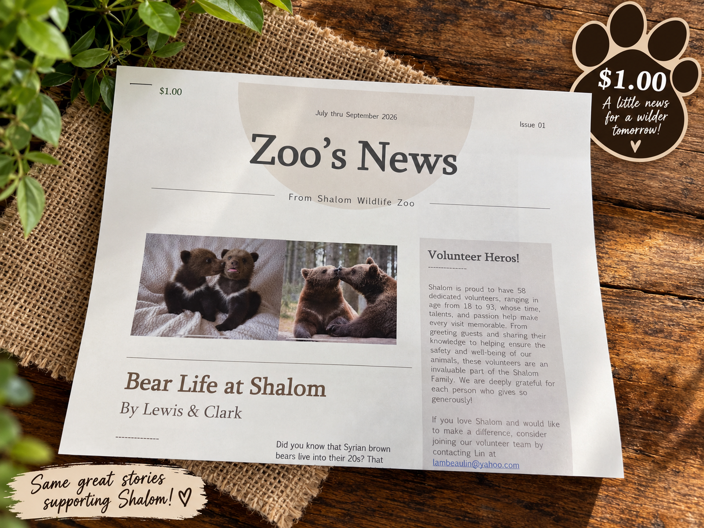 Zoo’s News: Quarterly Newsletter 🐾