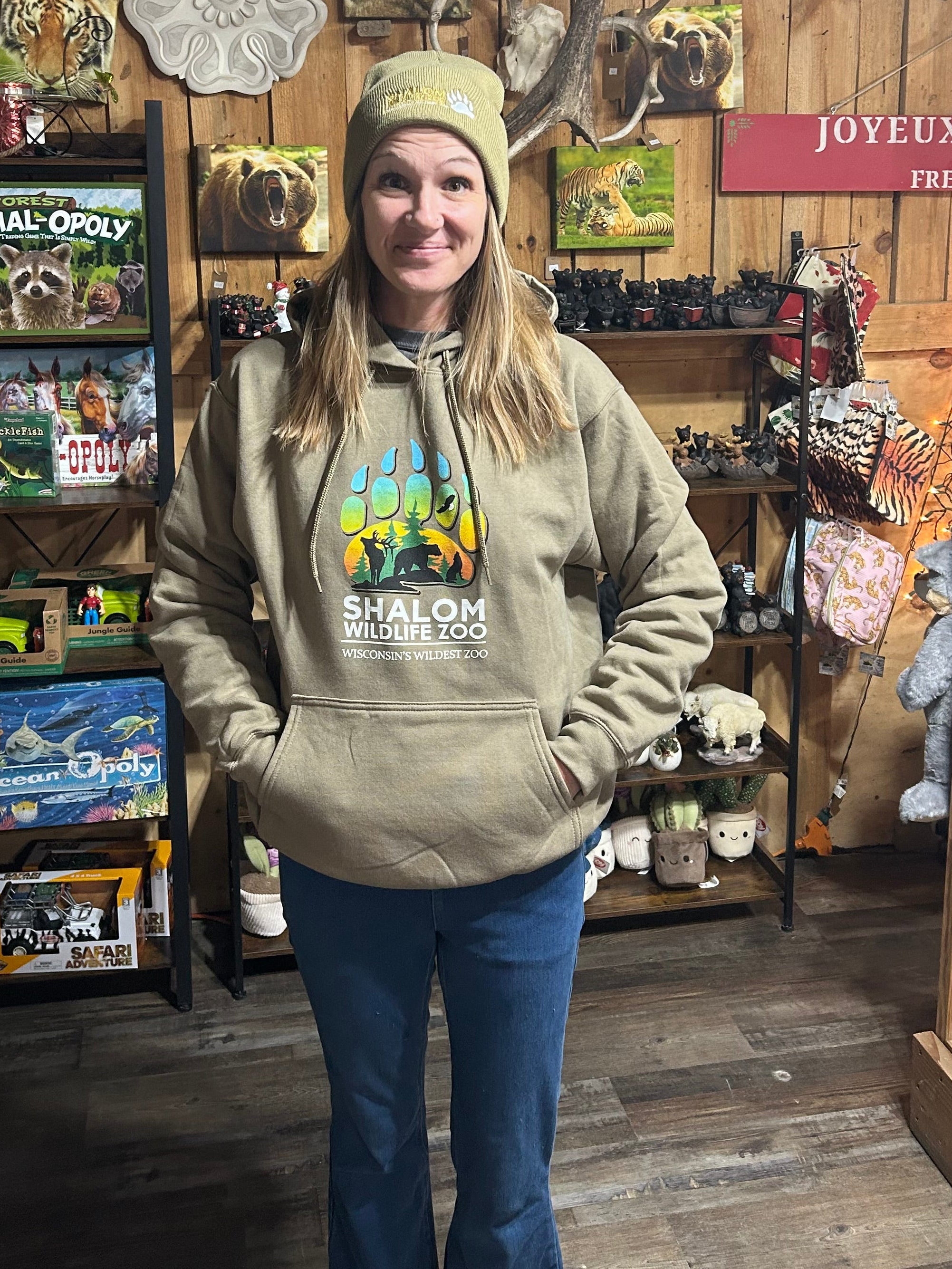 NEW Shalom Wildlife Zoo Logo Hoodie – Coyote Brown