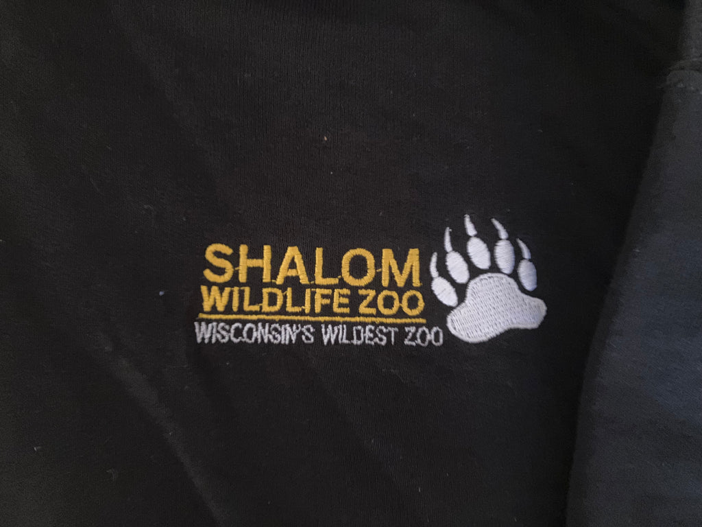 Black Embroidered Essentials Set — Zip-Up Hoodie & Beanie (Silver Paw + Gold Lettering)