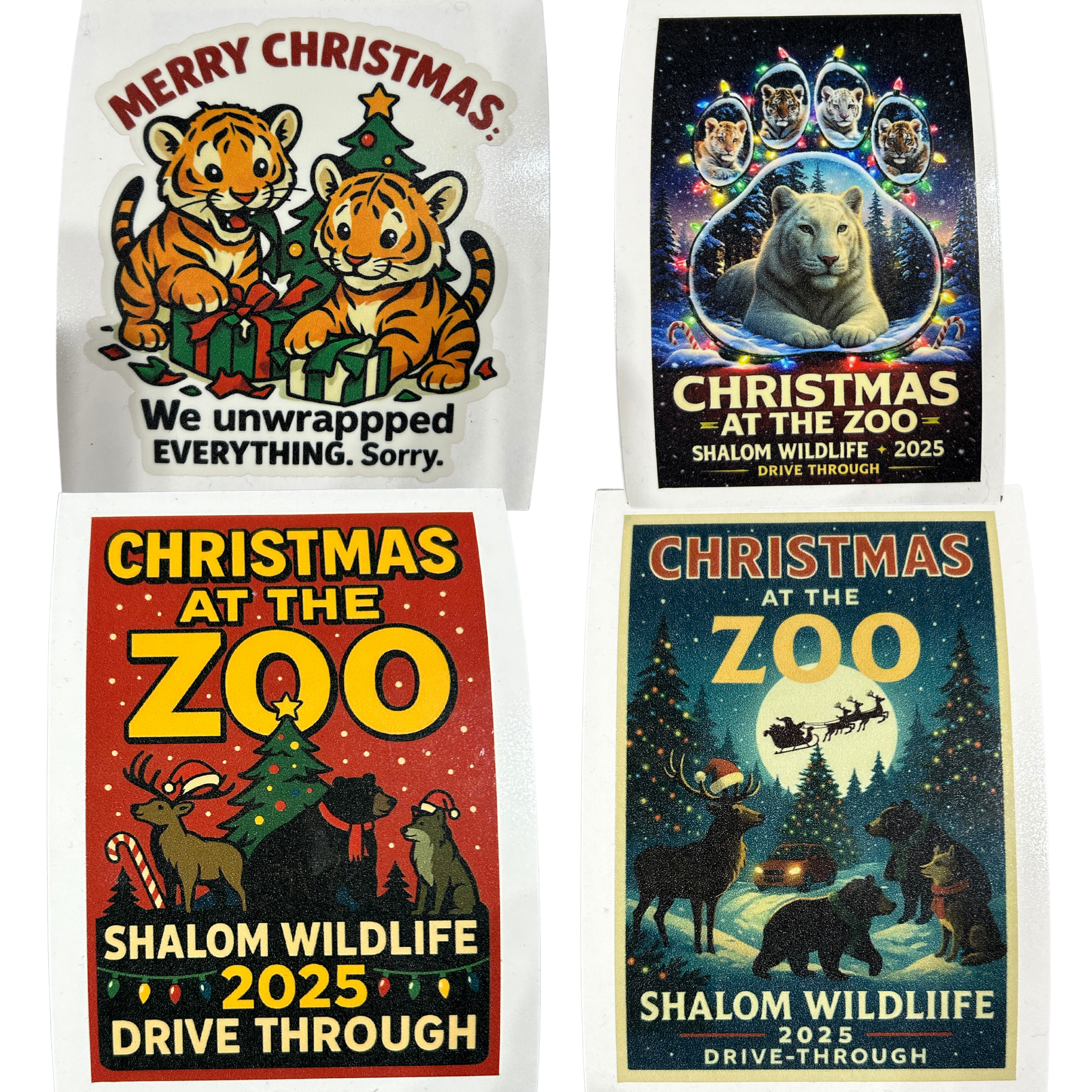 🎄 Shalom Wildlife Holiday Drive-Through Stickers