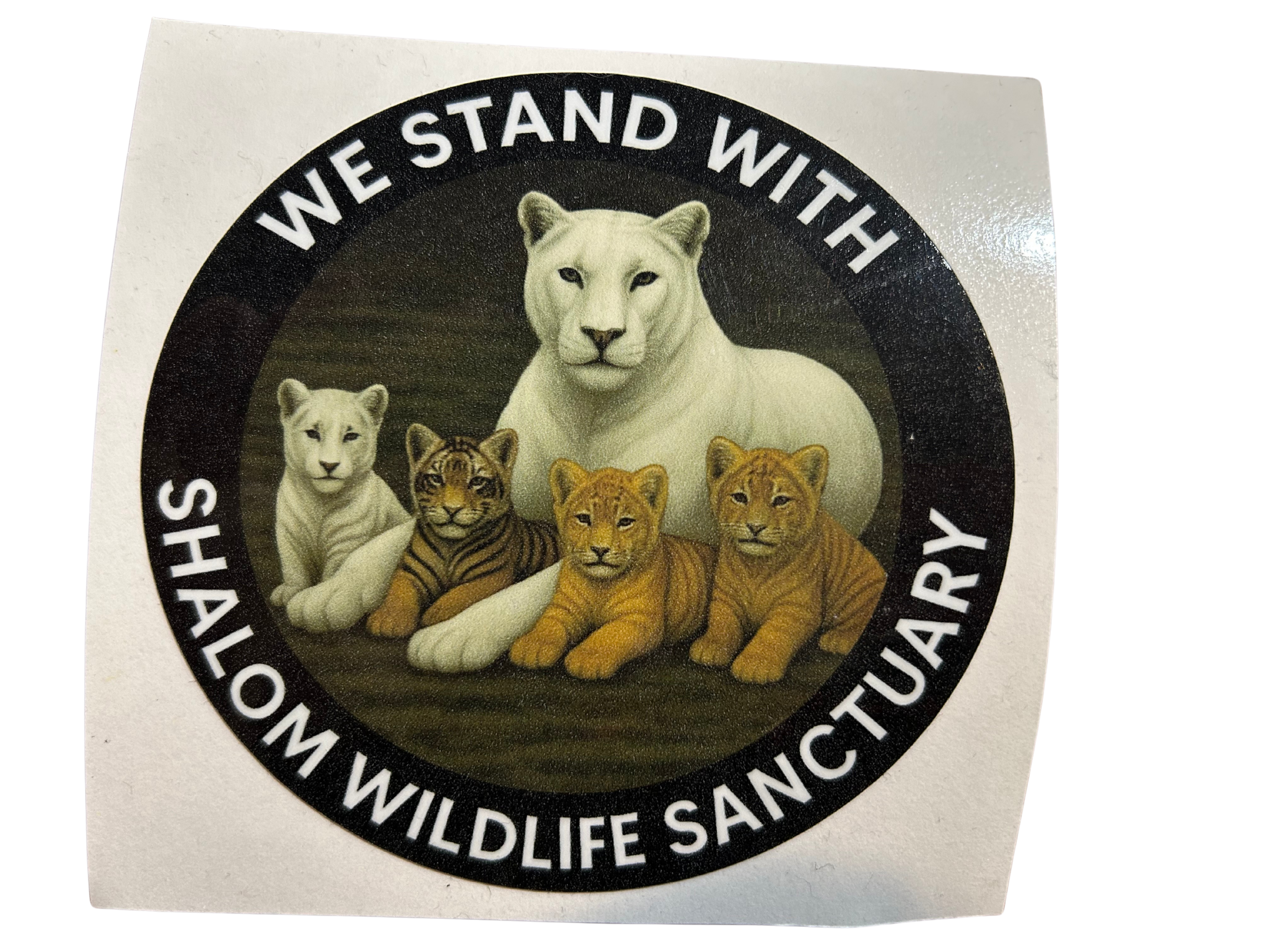 “We Stand With Shalom Wildlife Sanctuary” Sticker