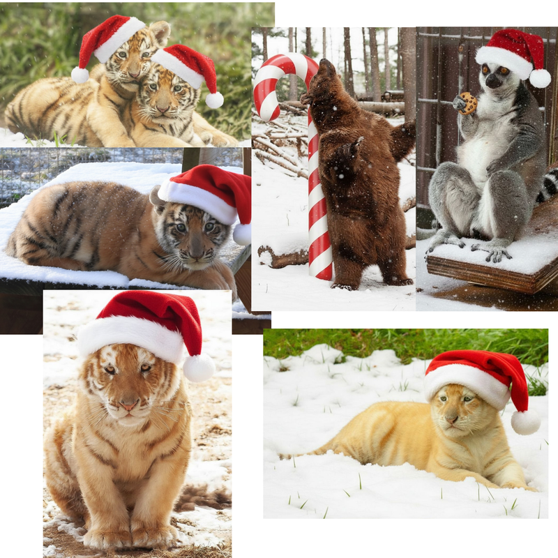 Wildlife Christmas Postcard Bundle – Limited Edition 6-Pack | Shalom Wildlife Zoo
