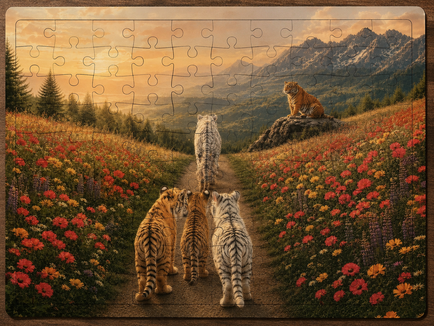 Sweet Ginger in Heaven 100 Piece Wooden Puzzle 🤍🐯