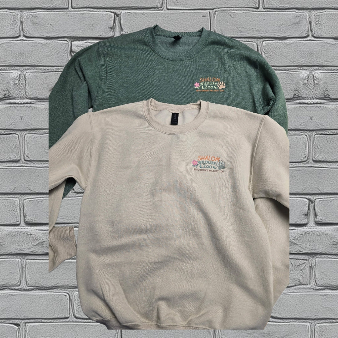 Shalom Wildlife Zoo Crewneck Sweatshirt W/ Flower Logo