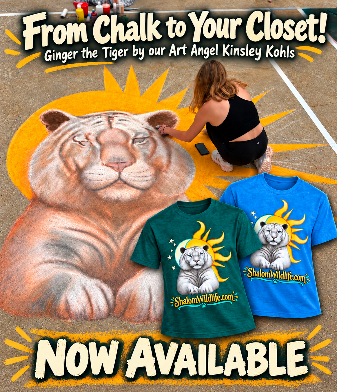 Adult Ginger the Tiger by Kinsley Kohls Tshirt